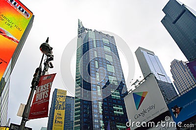 Vibrant Times square in day Editorial Stock Photo