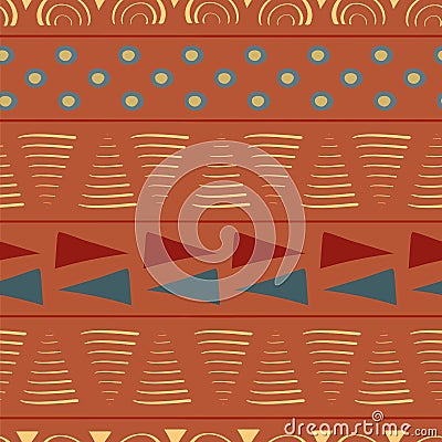 Vibrant tribal triangles and circles Vector Illustration