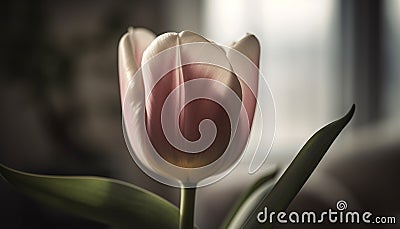 Vibrant tulip blossom, a gift of love for springtime celebration generated by AI Stock Photo