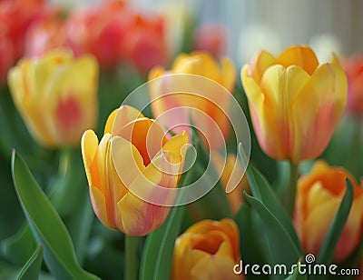 Vibrant Tulips in Bloom Stock Photo