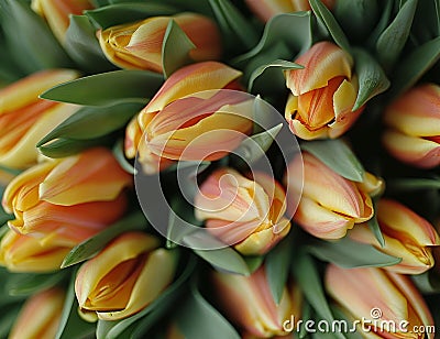 Vibrant Tulips in Full Bloom Stock Photo