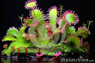 vibrant venus flytrap colors luring unsuspecting insects Stock Photo