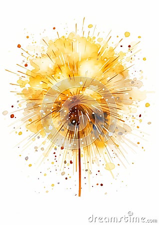 Vibrant Vignette: A Closeup of Glowing Dandelion Fireworks in a Stock Photo