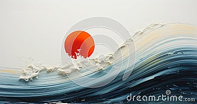Vibrant Visions: The Bold and Colorful World of Red Sun Wave's A Stock Photo