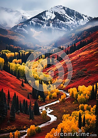 Vibrant Vistas: Exploring Utah's Red Rivers and Spectral Valleys Stock Photo