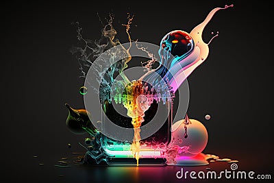 Vibrant Visuals: Captivating Canon EOS Shots of Exploding Electric Toothbrush Stock Photo