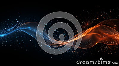 Vibrant wave of colorful particles forming a loop, visualizing sound and music concept Cartoon Illustration