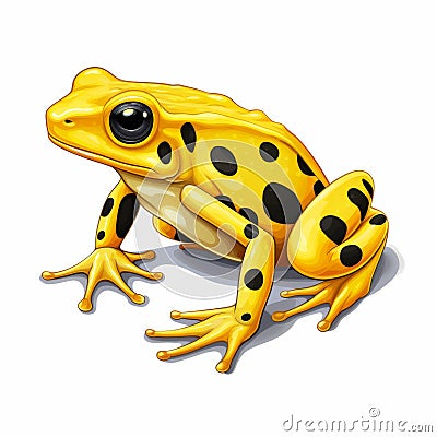 Vibrant Yellow Frog Clip Art With Realistic Portrayal And Detailed Illustrations Cartoon Illustration