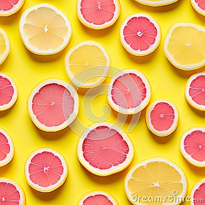 vibrant and zesty world of citrus with a close-up photo of lemon slices on a solid background. Stock Photo