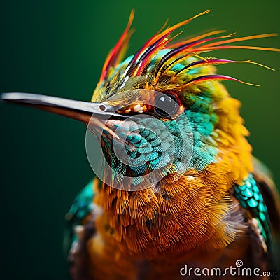 Vibrantly Surreal Fashion Photography Of A Close-up Hummingbird Stock Photo