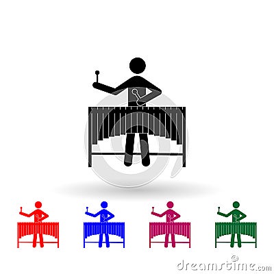 `vibraphone marimba player multi color icon. Simple glyph, flat of music icons for ui and ux, website or mobile application Stock Photo