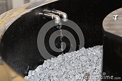 Vibrating polishing machine Stock Photo