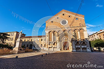 Facade of the Church of San Lorenzo in Vicenza Veneto Italy Stock Photo