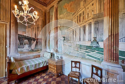 Vicenza Veneto Italy. The interiors of the Villa Valmarana ai Nani frescoed by Giambattista and Giandomenico Tiepolo Editorial Stock Photo