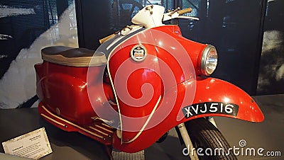 Velocette Viceroy vintage scooter displayed in the Thinktank Museum, Birmingham, England Editorial Stock Photo