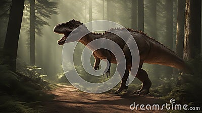 The vicious dinosaur was a clue in the mystery case. It had been seen near the crime scene, with other evidence Stock Photo