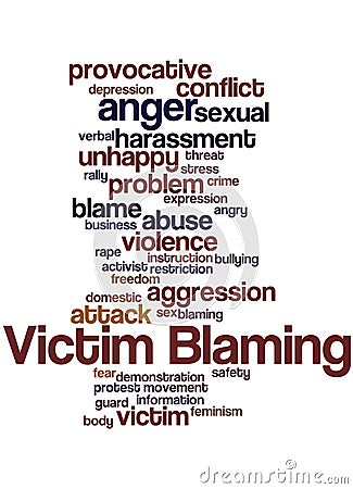 Victim Blaming, word cloud concept 2 Stock Photo