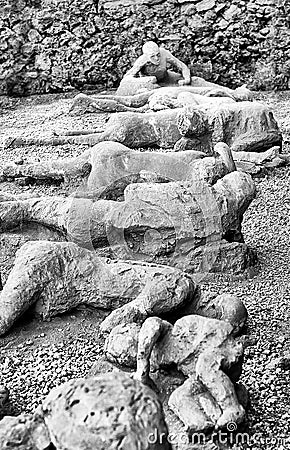 Victim in Pompeii of the eruption of Mt Vesuvius Editorial Stock Photo