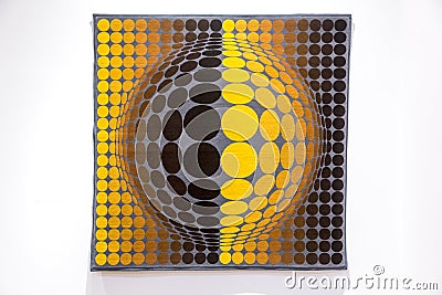 Victor Vasarely art tapestry Editorial Stock Photo