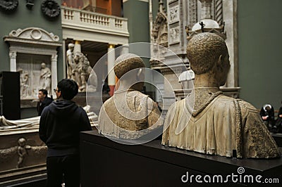 Visitors at the Victoria and Albert, V&A Museum in London, England Editorial Stock Photo