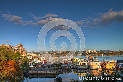 Victoria BC Fisherman's Wharf Stock Photo