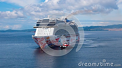 Victoria, Canada - June 28, 2019: large cruise travel ship in the ocean Editorial Stock Photo