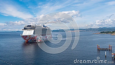 Victoria, Canada - June 28, 2019: large cruise travel ship in the sea Editorial Stock Photo