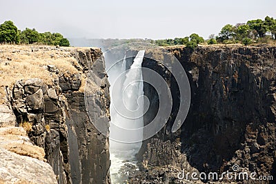 Victoria falls from the top Stock Photo