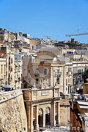 Victoria Gate, Valletta. Editorial Stock Photo