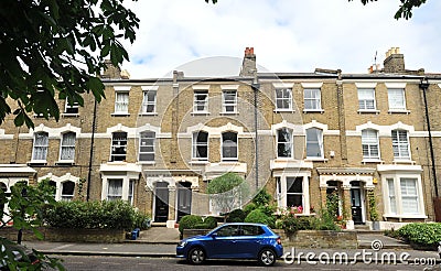 Typical houses near Victoria Park London Borough of Tower Hamlets in East London, England. Editorial Stock Photo