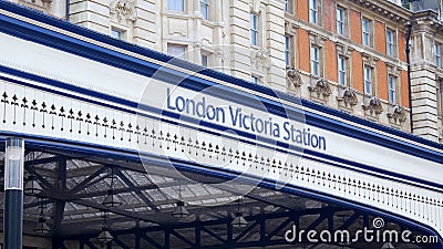 Victoria station main entrance - LONDON, ENGLAND - DECEMBER 10, 2019 Editorial Stock Photo