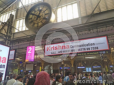 Victoria Terminus railway terminal , Mumbai Editorial Stock Photo