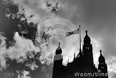 Victoria tower at Westminster, London Stock Photo