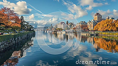 Victoria, Vancouver Island with clouds and sunrise Stock Photo