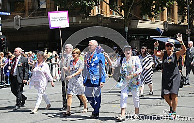 Victorian brunch Order of Australia members marching during 2019 Australia Day Parade in Melbourne Editorial Stock Photo