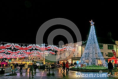 Victorian Christmas Market on Bridge Street, Stratford upon Avon. Editorial Stock Photo