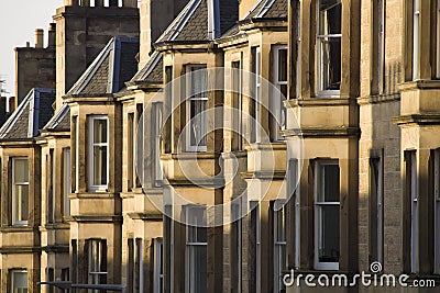 Victorian colony homes made of sandstone in Edinburgh, Scotland Stock Photo