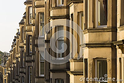 Victorian colony homes made of sandstone in Edinburgh, Scotland Stock Photo