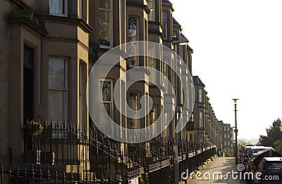 Victorian colony homes made of sandstone in Edinburgh, Scotland Stock Photo