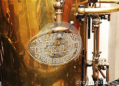 Victorian fire pump Stock Photo