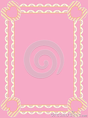 Victorian Frame With Eyelet, Copy Space and Stripe Vector Illustration