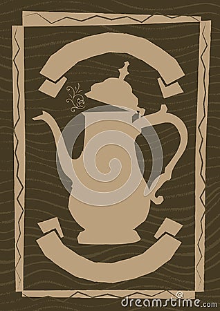 Victorian Gothic Cafe Style Background and Frame Vector Illustration