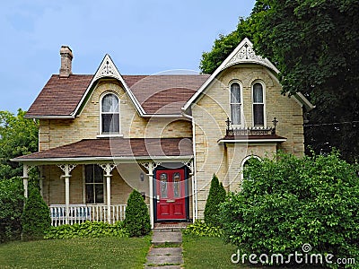 Victorian Gothic style farm house Stock Photo