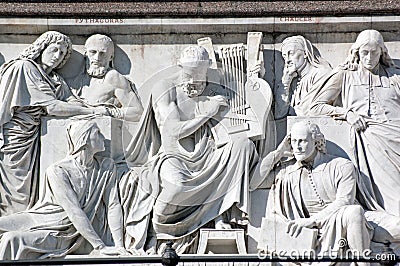 Victorian hero frieze, Albert Memorial, Kensington, London Editorial Stock Photo