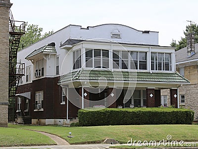 Victorian House with Screened in Sunroom Editorial Stock Photo