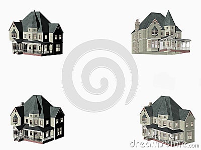 Victorian Houses - copy space Stock Photo