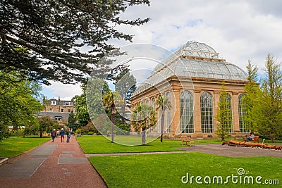 The Victorian Palm House at the Royal Botanic Gardens, a public park in Edinburgh, Scotland, UK. Editorial Stock Photo