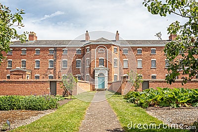 Victorian red brick Workhouse - exterior view - in Southwell, Nottinghamshire, UK Editorial Stock Photo