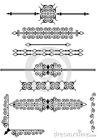 Victorian scrolls or rule lines Vector Illustration