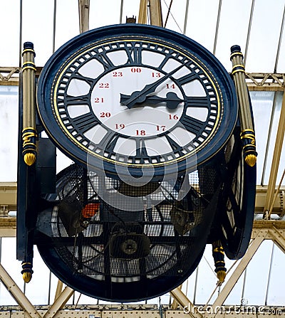 Victorian station clock Stock Photo